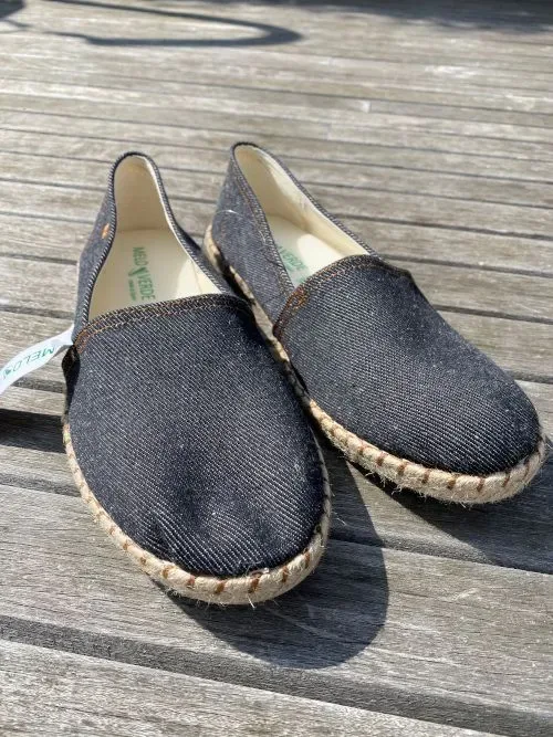 Canvas espadrilles jeans zwart