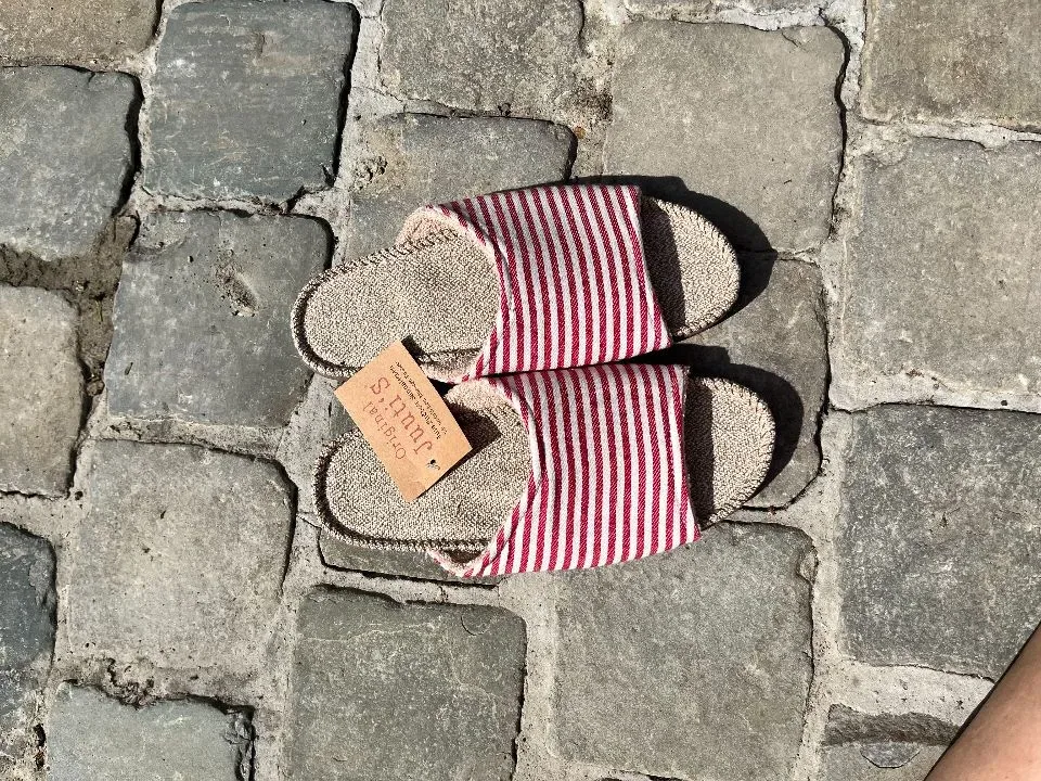 Original Juuti Pantolette Rood/Wit (hoge wreef)
