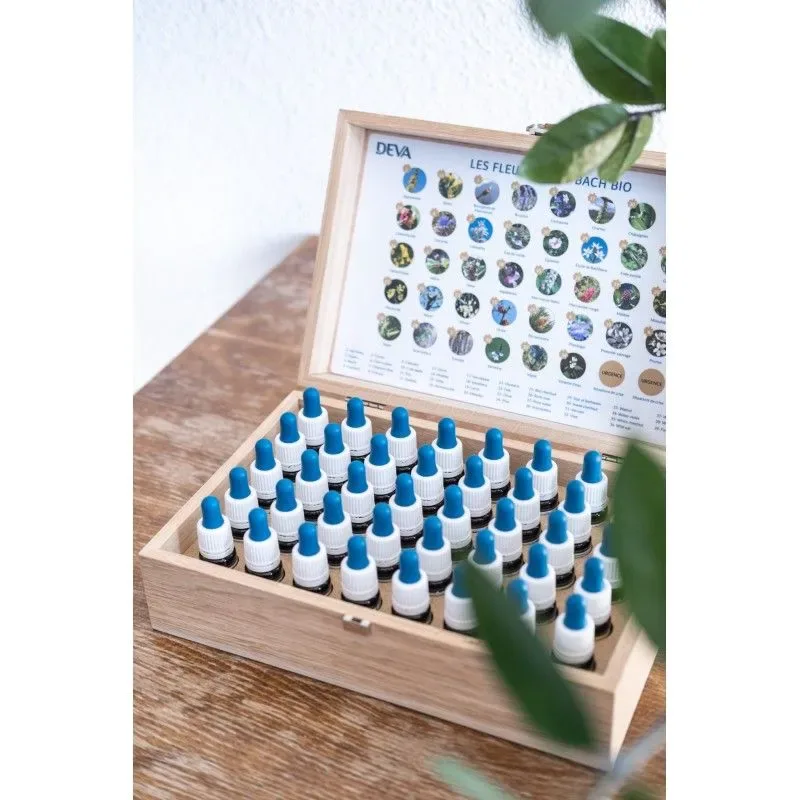 Houten koffer Dr Bachbloesems 15 ml complete set