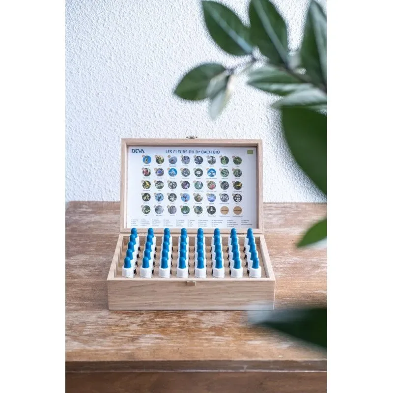 Houten koffer Dr Bachbloesems 30 ml - complete set