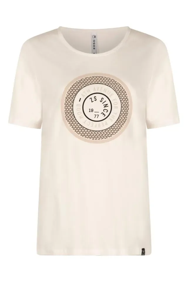 Zoso T-Shirt Lenny korte mouw beige