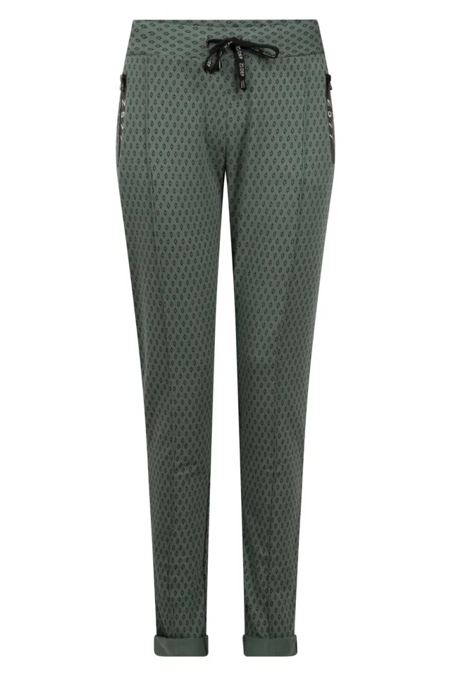 Broek Glory Zoso print green/black
