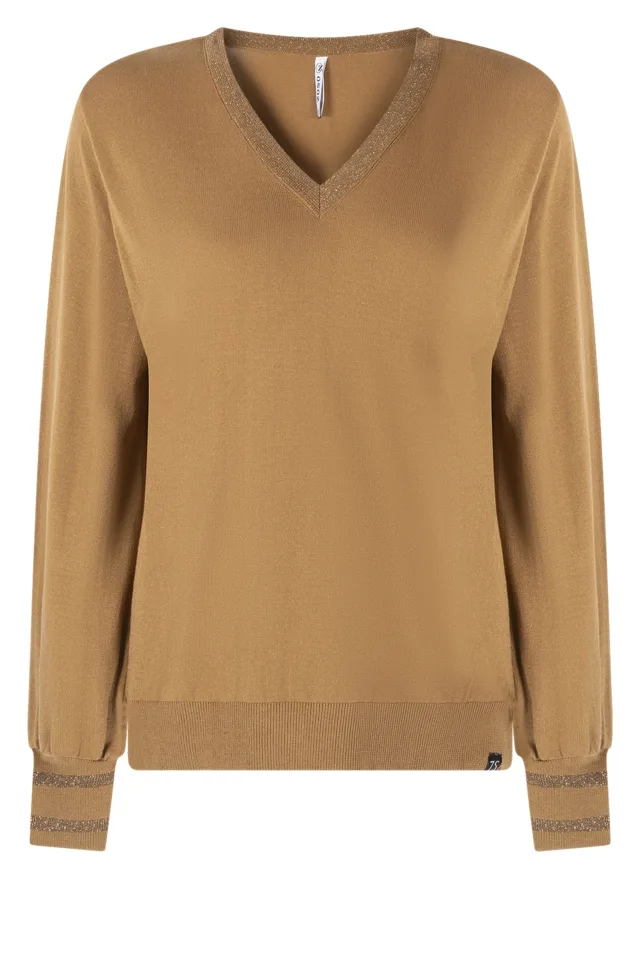 Pull met v-hals Lauran Zoso Brons
