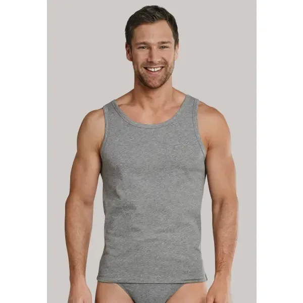 Schiesser 95/5 Shirt 0/0 Singlet - 205428 - Grey Melange