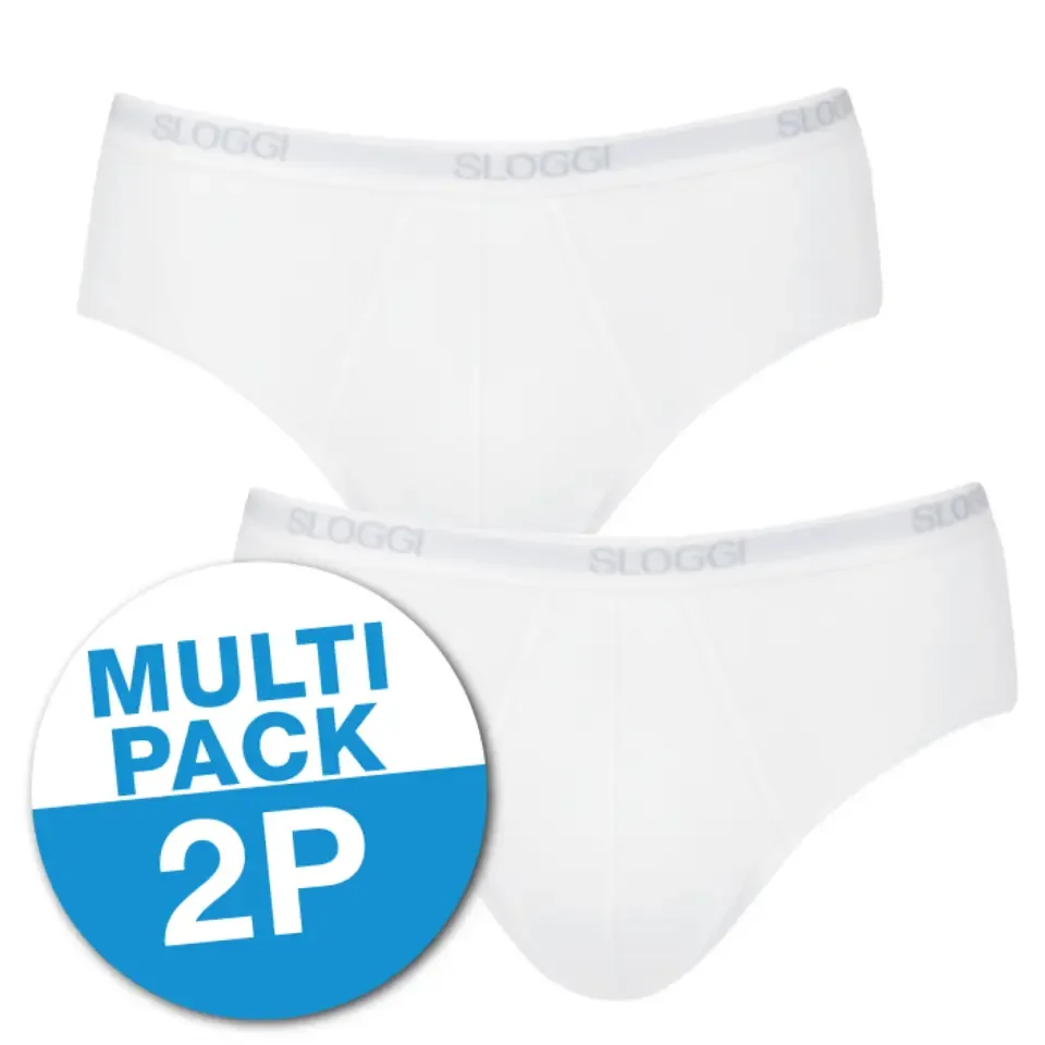 BASIC MIDI slip 2pack Sloggi wit: 2 pakken van 2 stuks