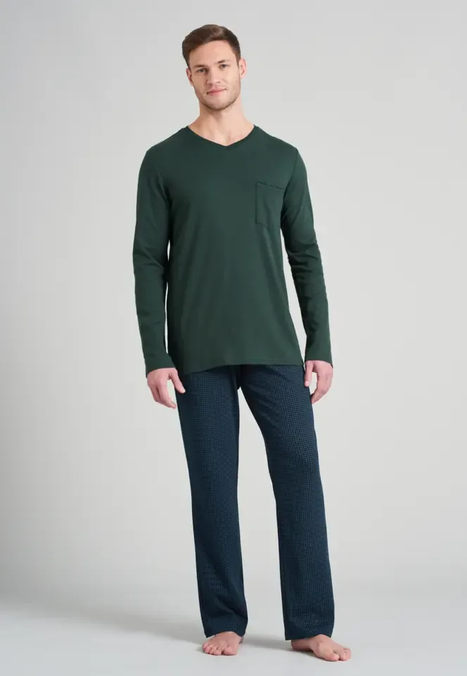 Schiesser – Fine Interlock – Pyjama – 175640 – Dark Green.