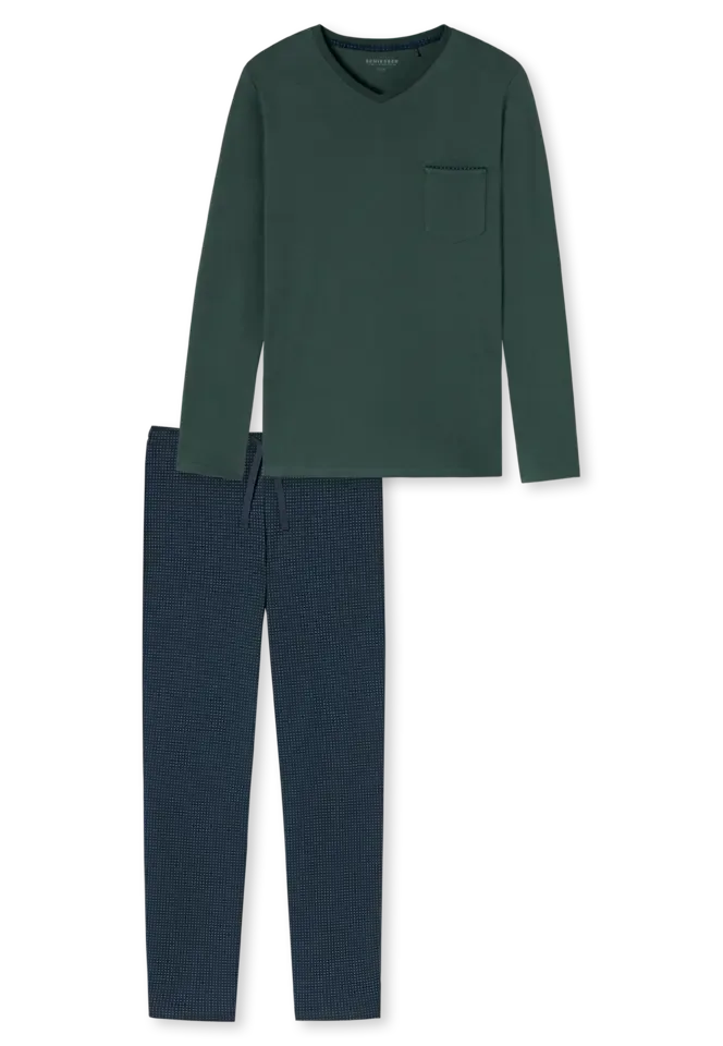 Schiesser – Fine Interlock – Pyjama – 175640 – Dark Green.