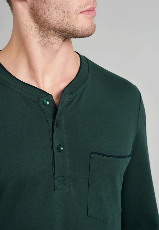 Schiesser – Fine Interlock – Pyjama Heren – 175640 – Dark Green.