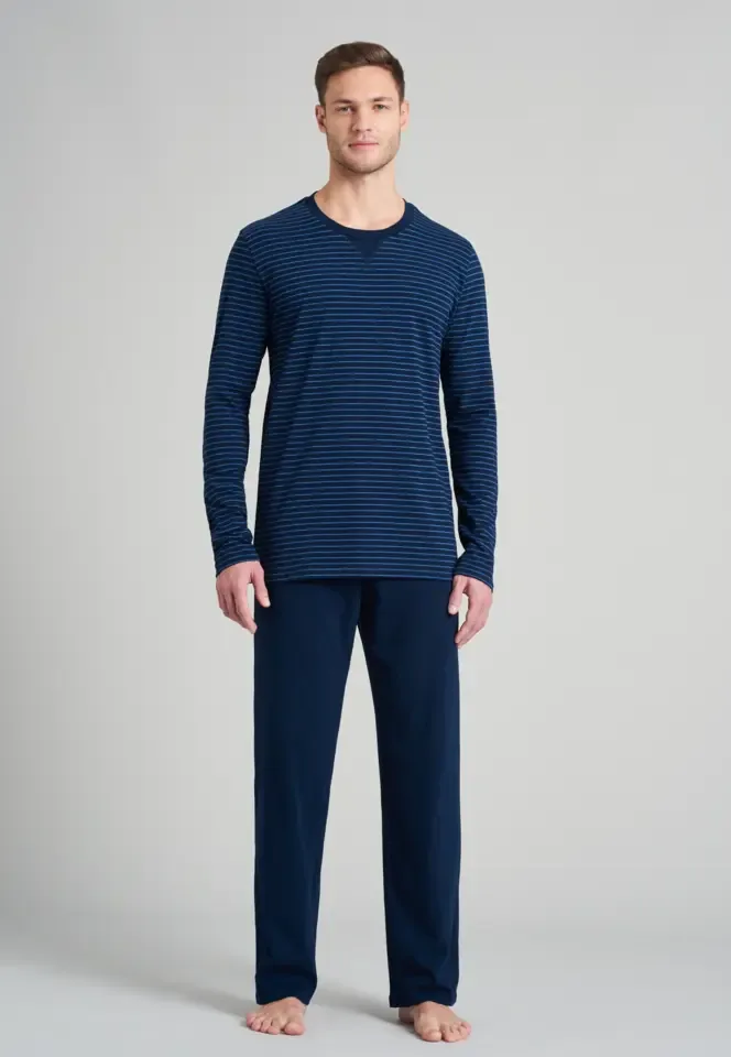 Schiesser – Natural Dye – Pyjama – 175617 – Night Blue