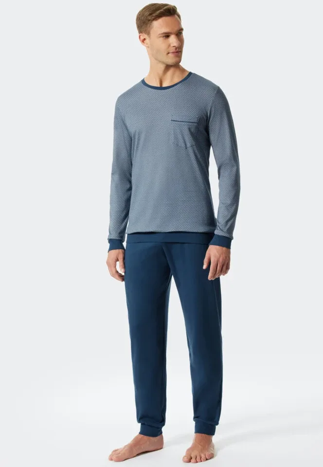 Schiesser – Fine Interlock  – Pyjama – 176686 – Blue.