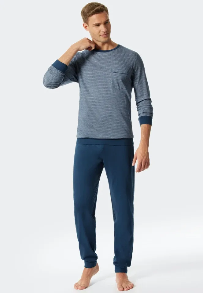Schiesser – Fine Interlock  – Pyjama – 176686 – Blue.