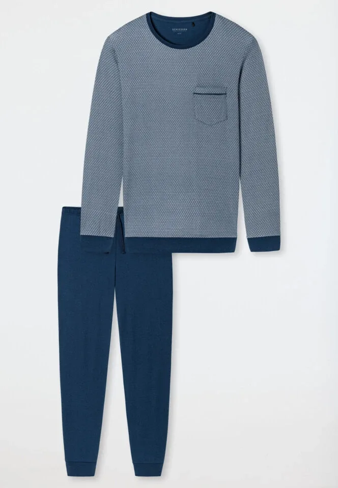 Schiesser – Fine Interlock  – Pyjama – 176686 – Blue.