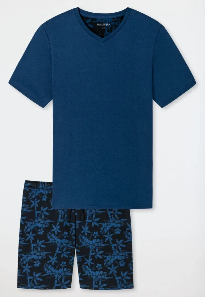 Schiesser – Fine Interlock  – Pyjama – 176690 – Blue