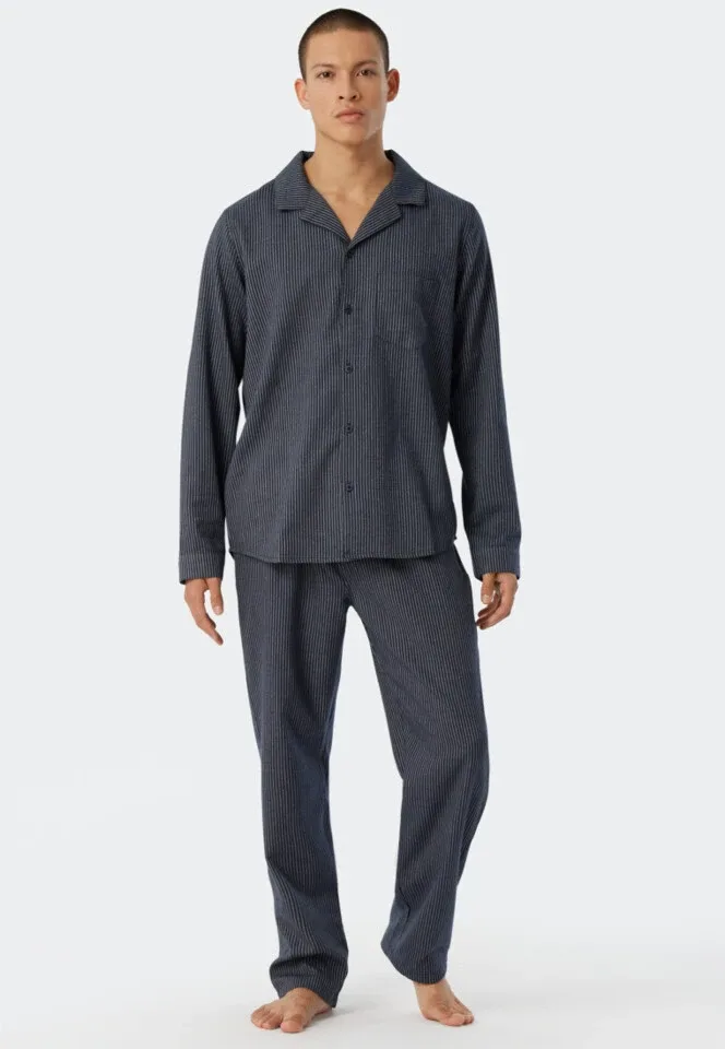 Schiesser – Pyjama Story - Pyjama – 178034 – Blue/Grey Stripes