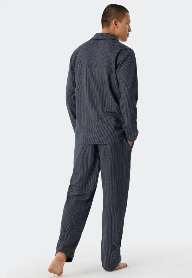 Schiesser – Pyjama Story - Pyjama – 178034 – Blue/Grey Stripes