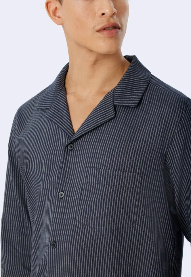 Schiesser – Pyjama Story - Pyjama – 178034 – Blue/Grey Stripes