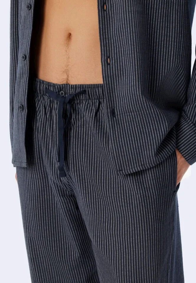 Schiesser – Pyjama Story - Pyjama – 178034 – Blue/Grey Stripes