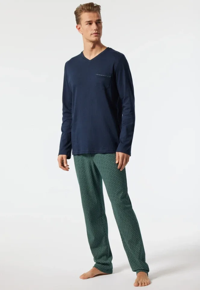 Schiesser – Fine Interlock - Pyjama – 178110 – Dark Blue