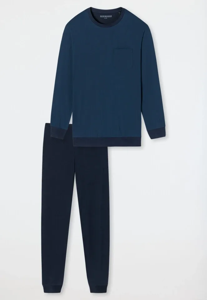 Schiesser – Essentials Nightwear – Pyjama – 178094 - Royal Blue