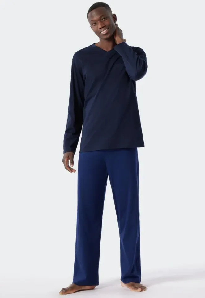 Schiesser – Essentials Nightwear – Pyjama Heren – 178096 - Royal Blue