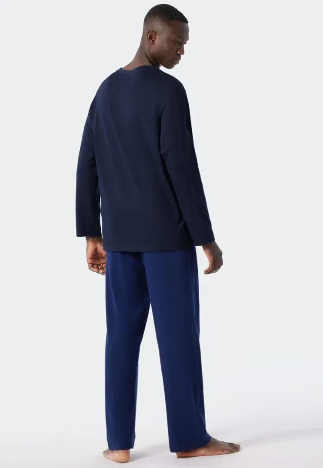 Schiesser – Essentials Nightwear – Pyjama Heren – 178096 - Royal Blue