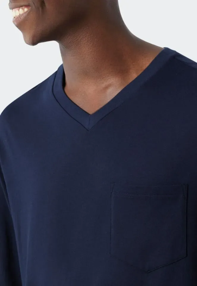 Schiesser – Essentials Nightwear – Pyjama Heren – 178096 - Royal Blue