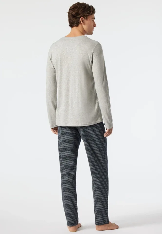 Schiesser – Fine Interlock - Pyjama – 178110 – Grey Melange