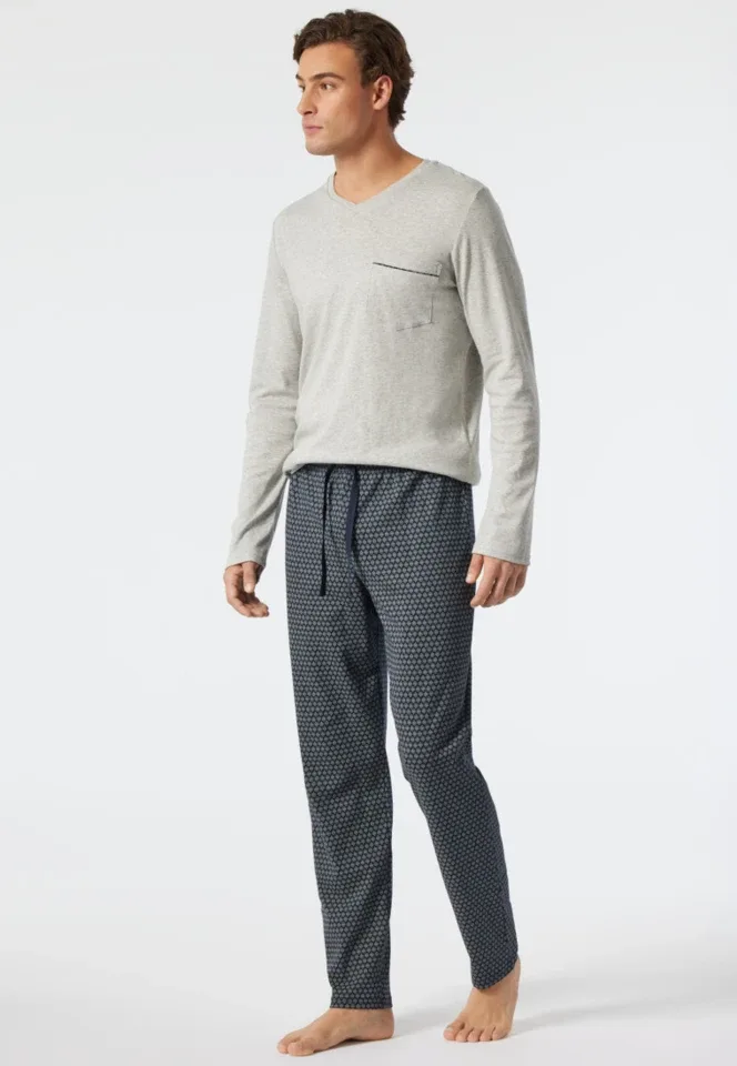 Schiesser – Fine Interlock - Pyjama – 178110 – Grey Melange