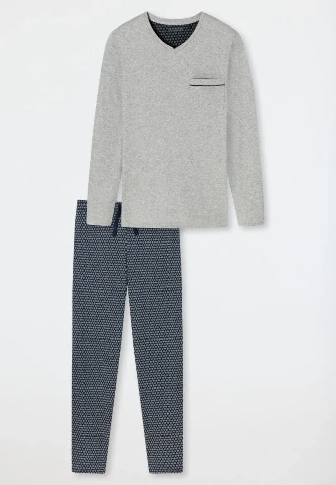 Schiesser – Fine Interlock - Pyjama – 178110 – Grey Melange