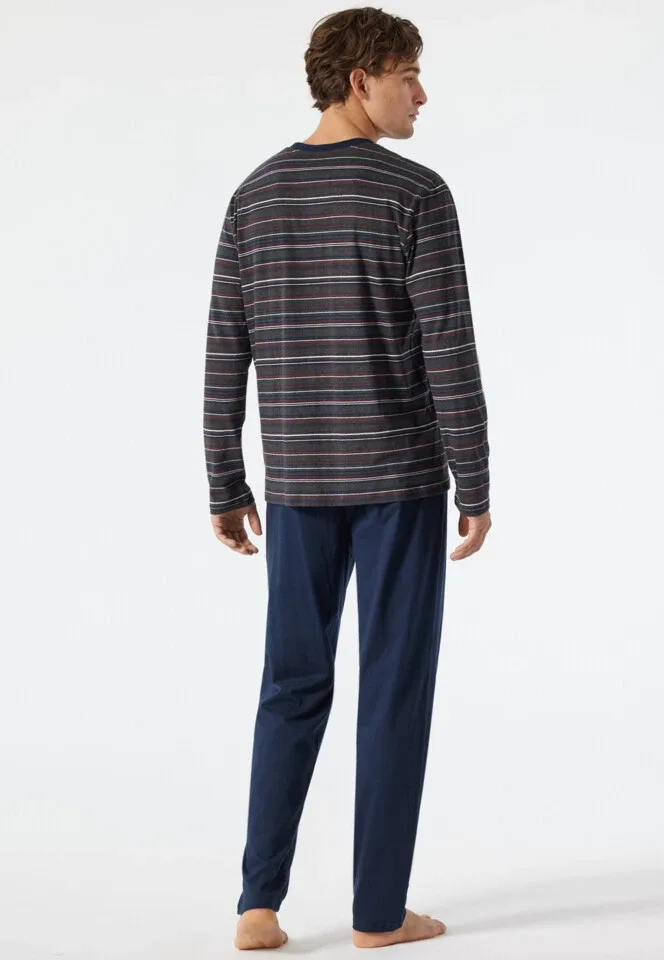 Schiesser – Fashion Nightwear - Pyjama – 178103 – Dark Grey Stripe