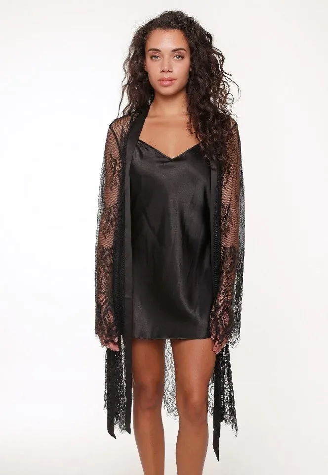 Lingadore – Black Lace – Kimono – L1137KM – Black
