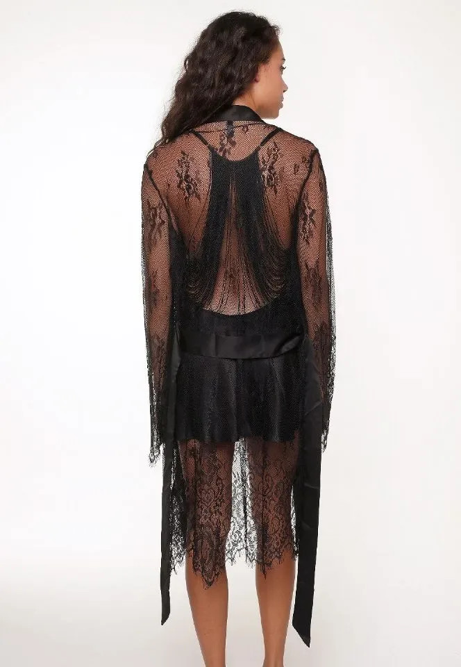 Lingadore – Black Lace – Kimono – L1137KM – Black