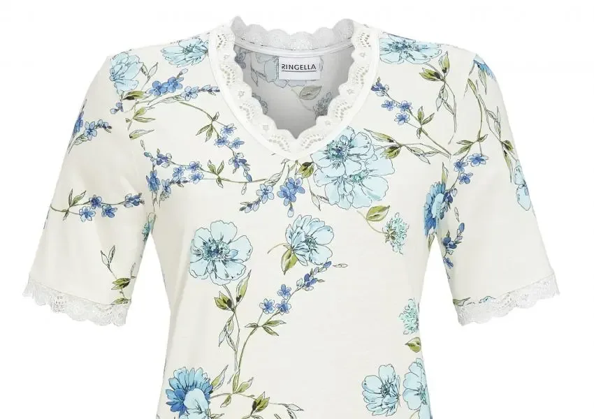 Ringella – Blue Flower – Nachtkleed – 3261054 - Champagne