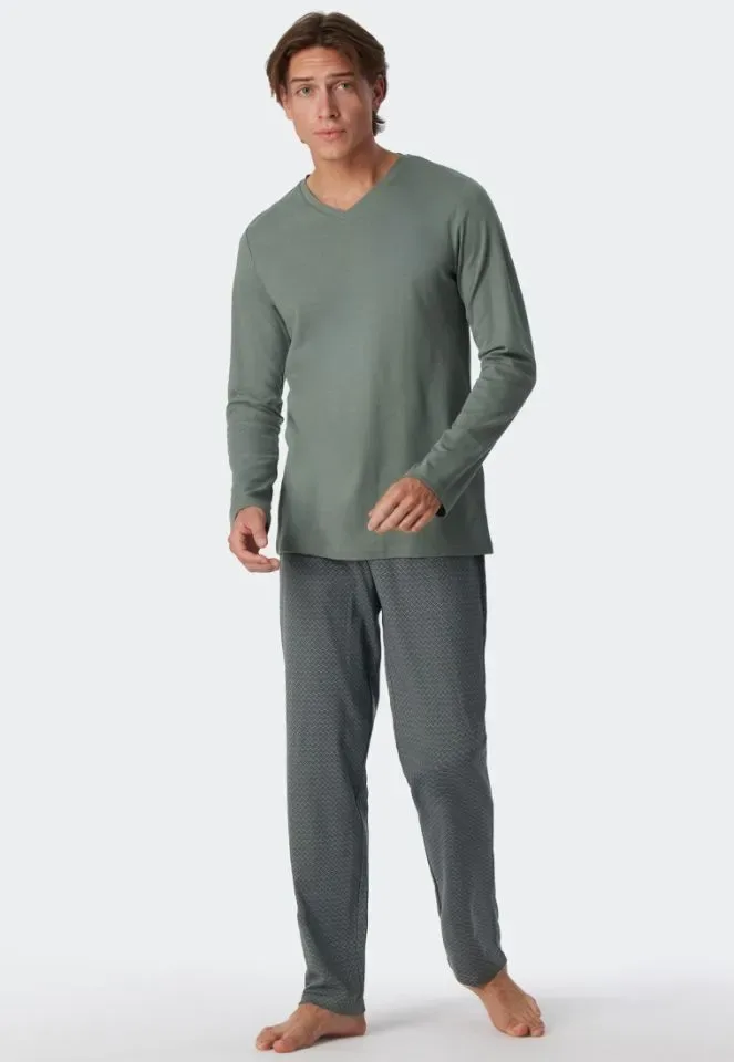 Schiesser – Fine Interlock - Pyjama – 179121 – Jade Green