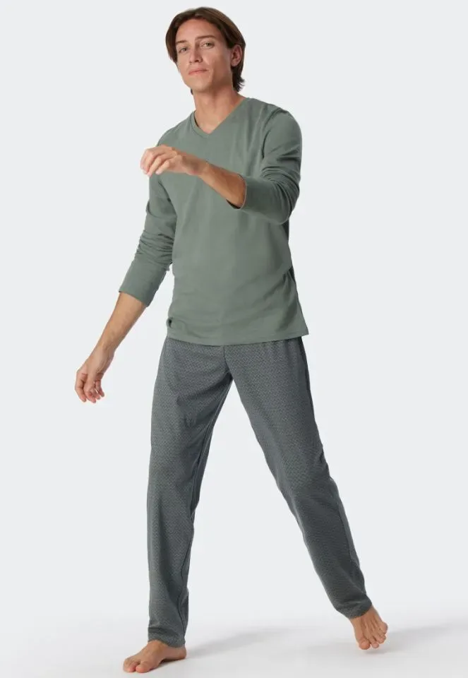 Schiesser – Fine Interlock - Pyjama – 179121 – Jade Green