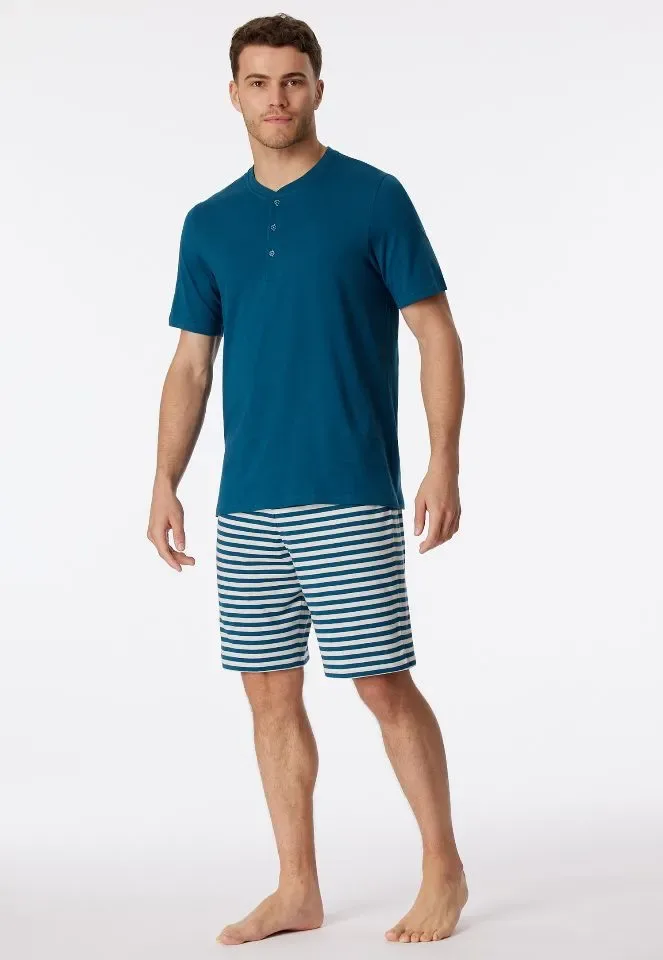 Schiesser – Casual Nightwear – Pyjama – 181164 - Jeansblauw