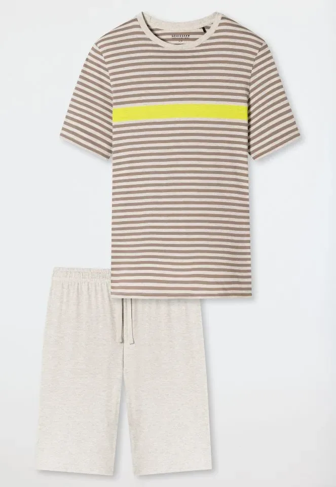 Schiesser – Casual Nightwear – Pyjama – 181165 – Beige Brown