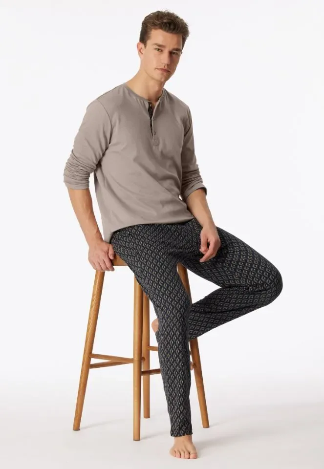 Schiesser – Fine Interlock – Pyjama – 181174 – Beige Brown