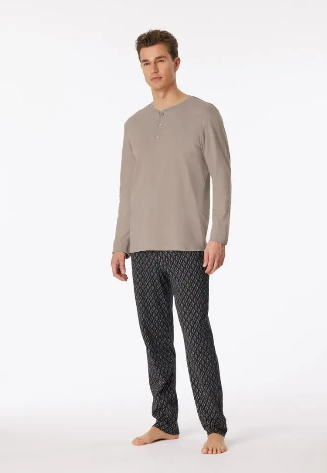 Schiesser – Fine Interlock – Pyjama – 181174 – Beige Brown