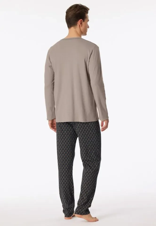 Schiesser – Fine Interlock – Pyjama – 181174 – Beige Brown