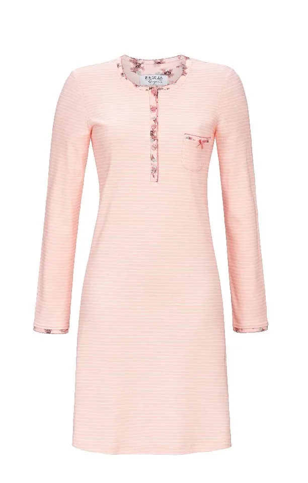 Ringella – Peach Stripe – Nachtkleed – 4561003 – Pink
