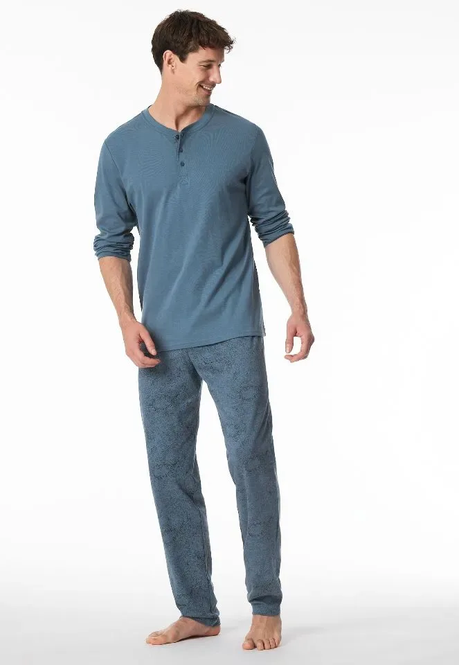 Schiesser – Fine Interlock – Pyjama – 182027 – Jeans Blue