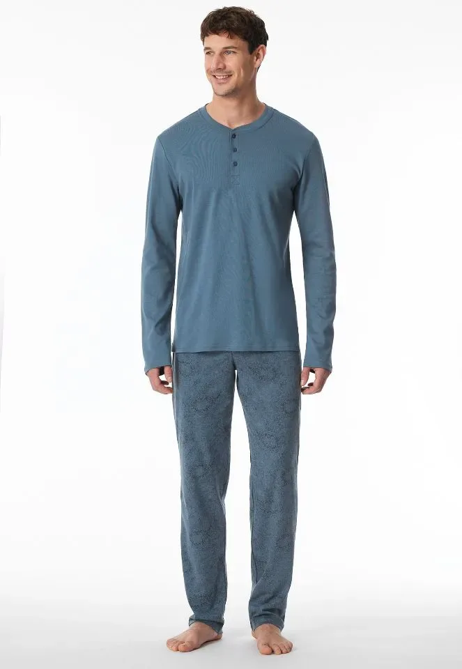 Schiesser – Fine Interlock – Pyjama – 182027 – Jeans Blue