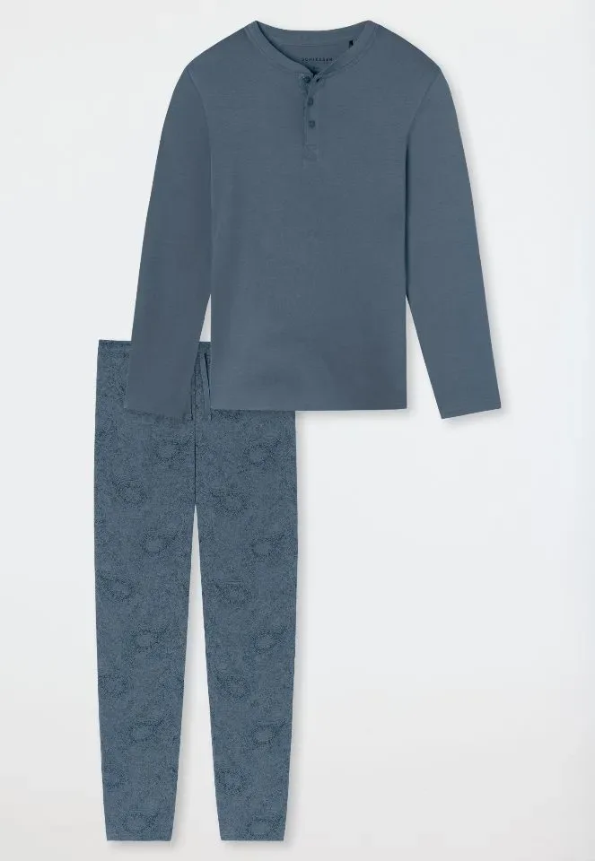 Schiesser – Fine Interlock – Pyjama – 182027 – Jeans Blue