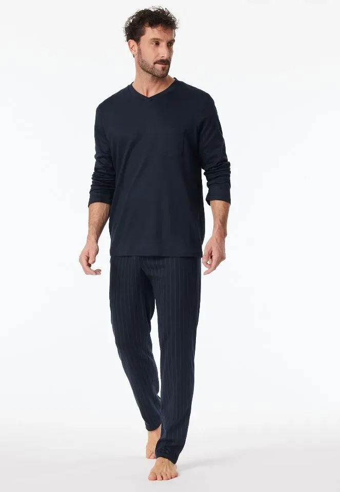 Schiesser – Fine Interlock – Pyjama – 182026 – Night Blue