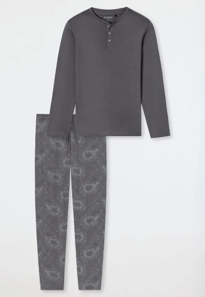 Schiesser – Fine Interlock – Pyjama – 182027 – Anthracite