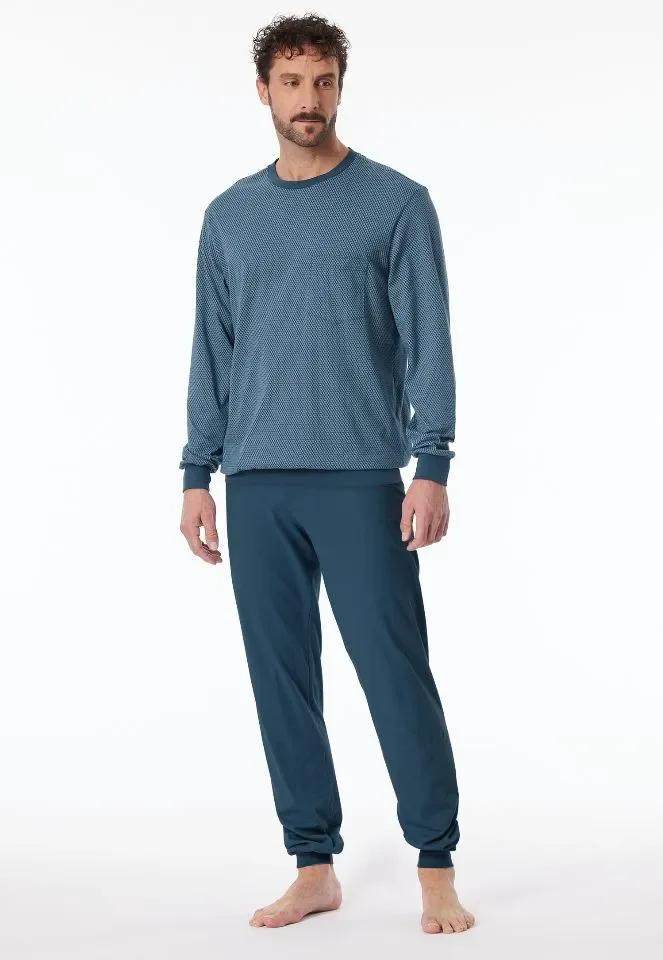 Schiesser – Comfort Essentials – Pyjama – 181156 – Blue Grey