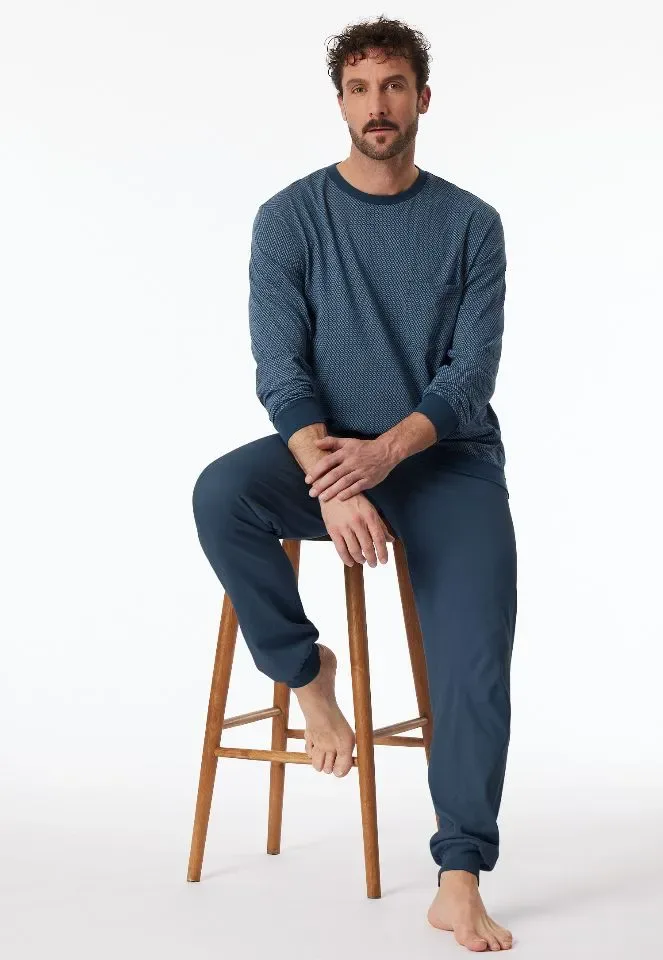 Schiesser – Comfort Essentials – Pyjama – 181156 – Blue Grey