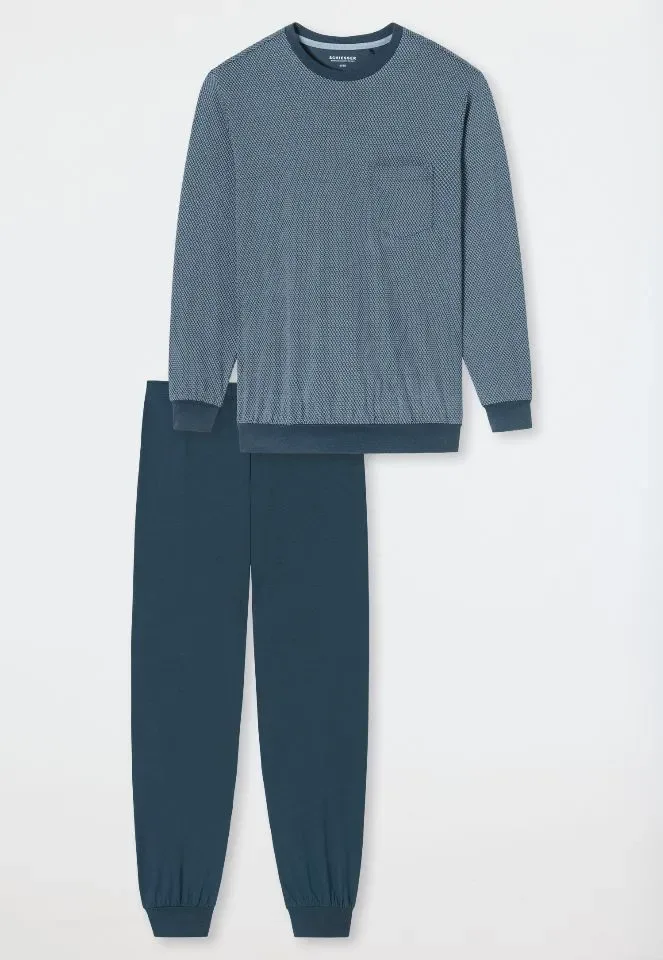 Schiesser – Comfort Essentials – Pyjama – 181156 – Blue Grey