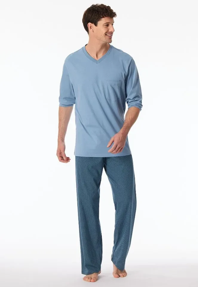 Schiesser - Comfort Essentials – Pyjama – 181154 – Blue Grey